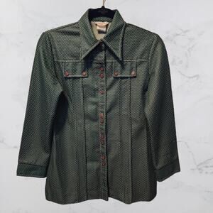 Donnkenny Style 3906 Size 9/10 Green White Vintage Top Polyester